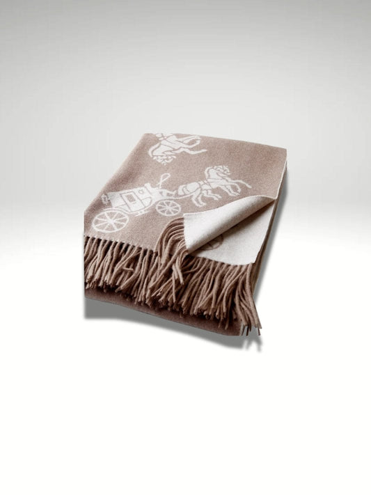 Plaid en laine Beige / 125x180cm