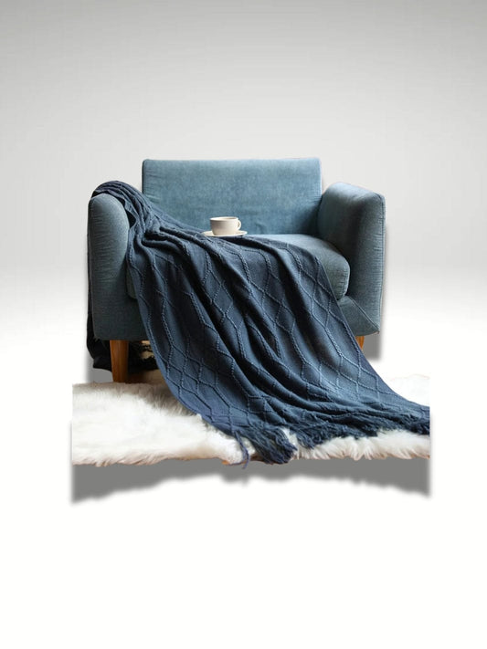 Plaid tricot xxl | Bleu marine