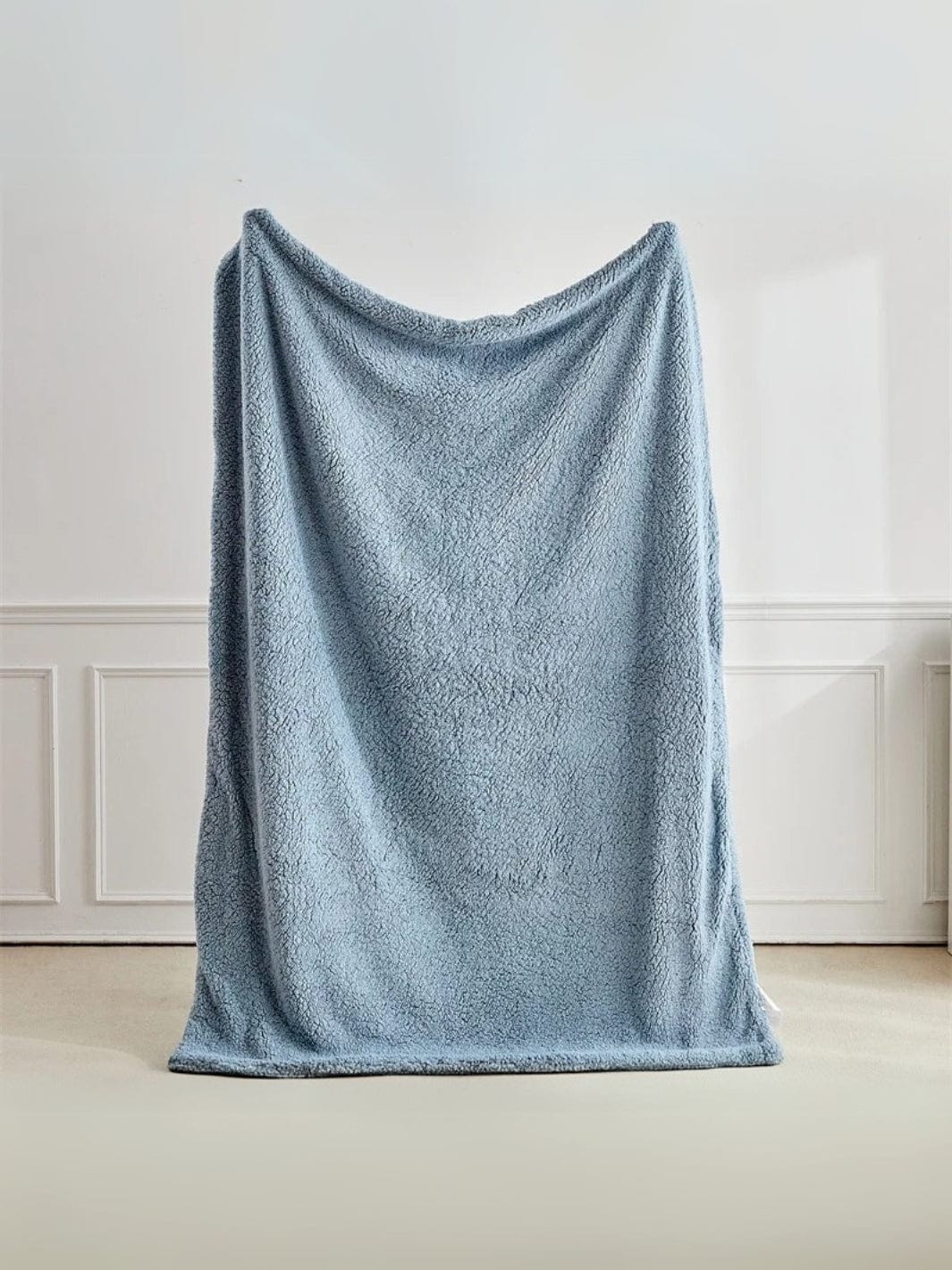 Plaide en grosse laine Bleu / 100x150cm