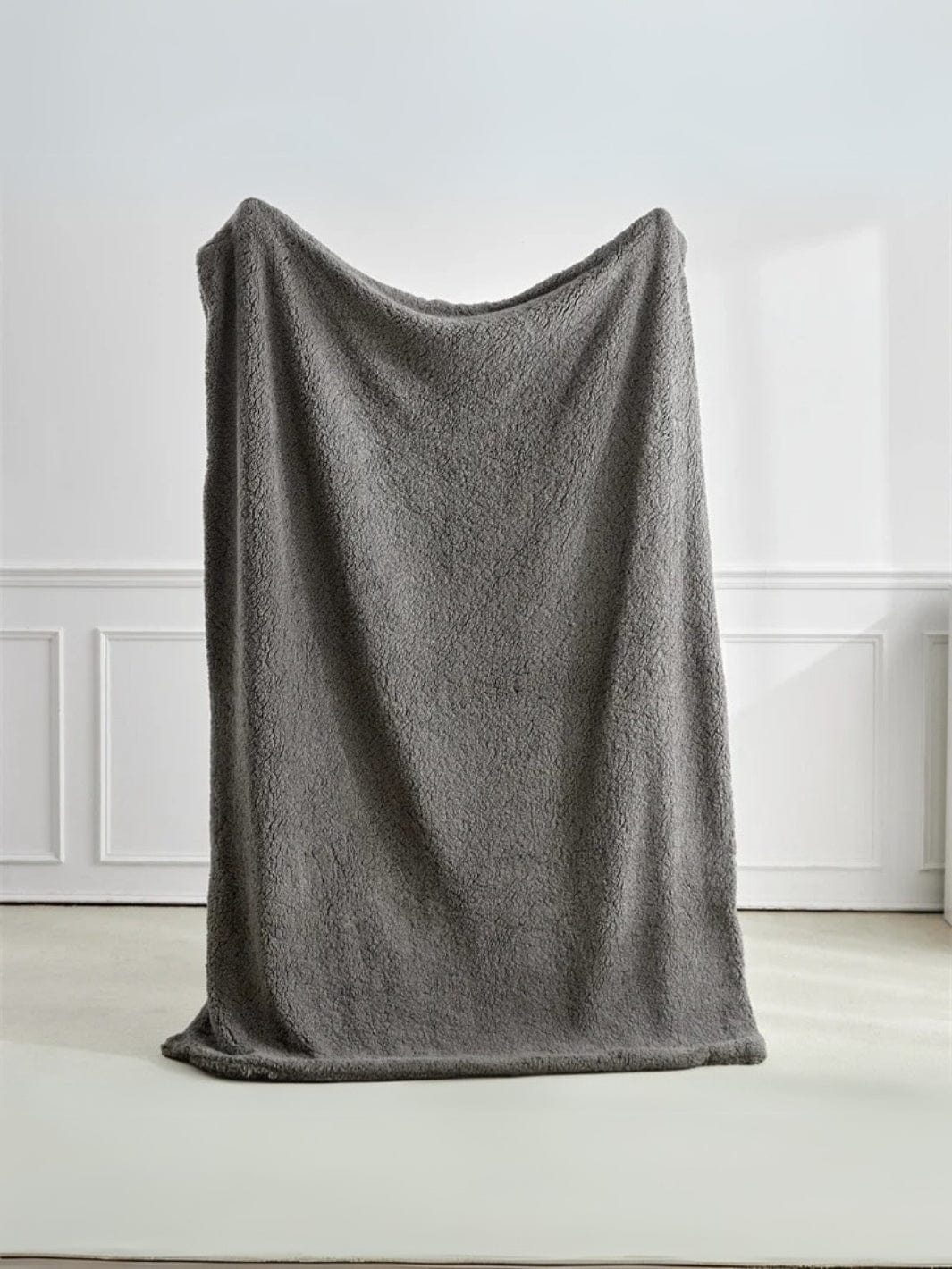 Plaide en grosse laine Gris foncé / 200x230cm