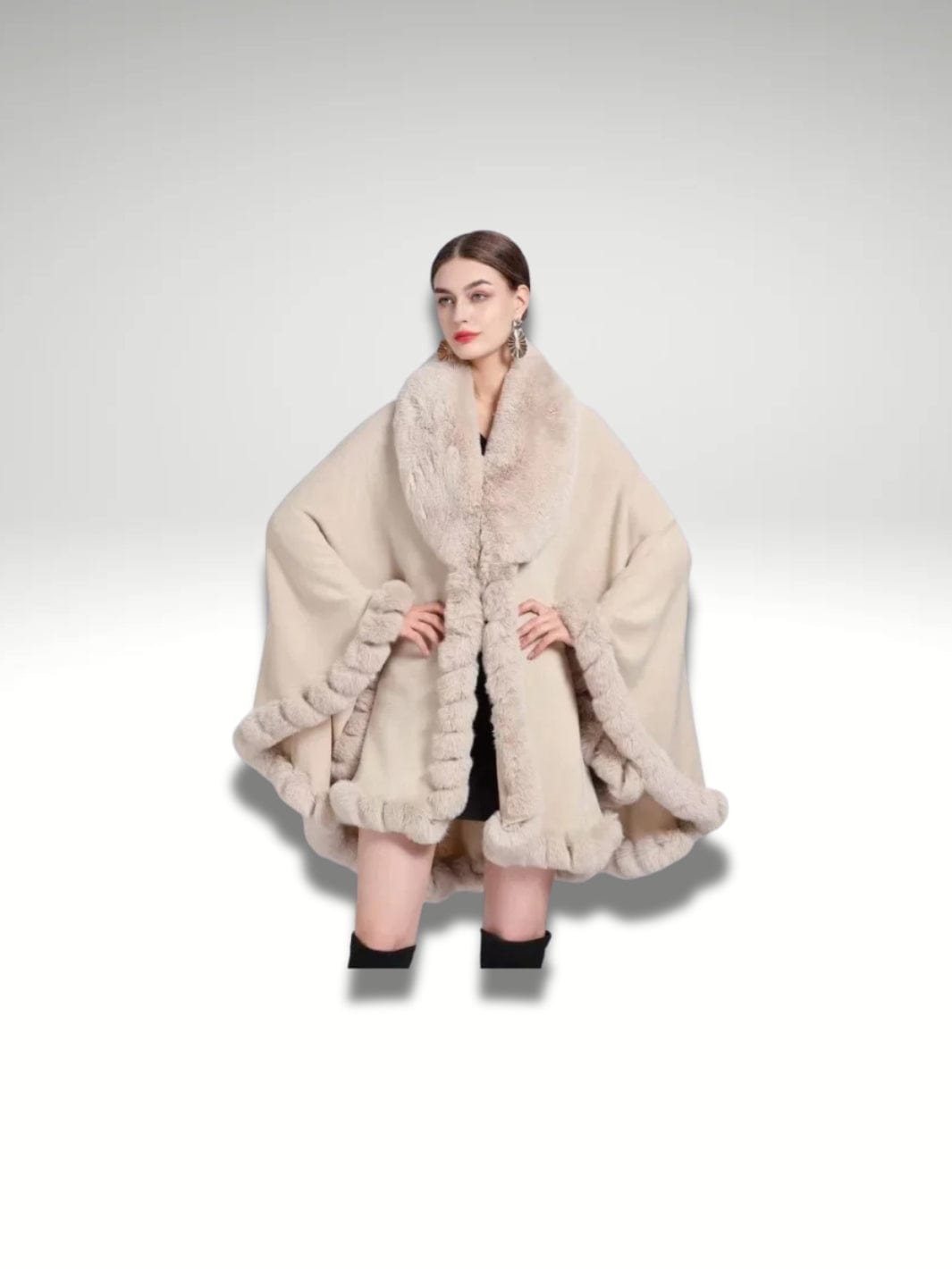 Poncho châle femme Beige