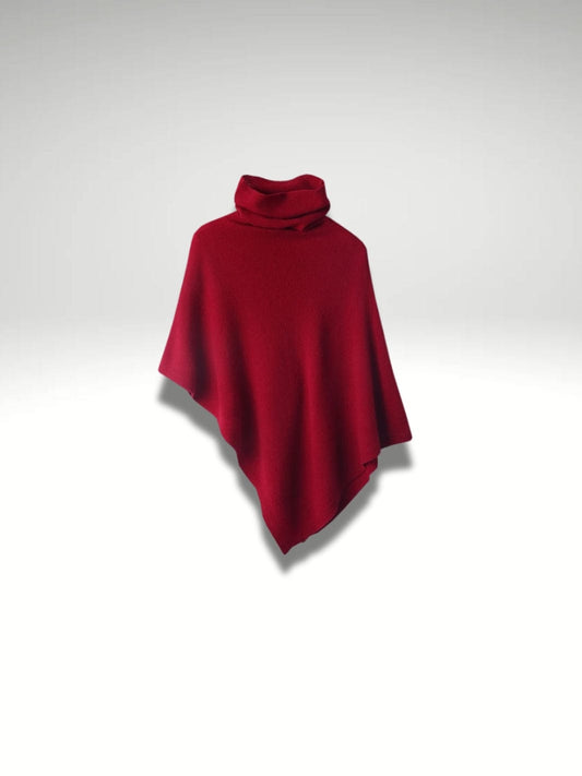 Poncho en laine Rouge bordeau