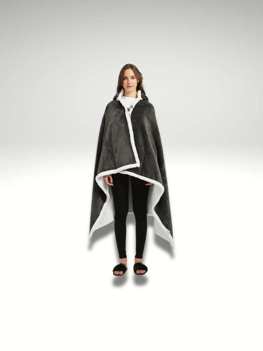 Poncho femme chaud Gris / 170x120cm