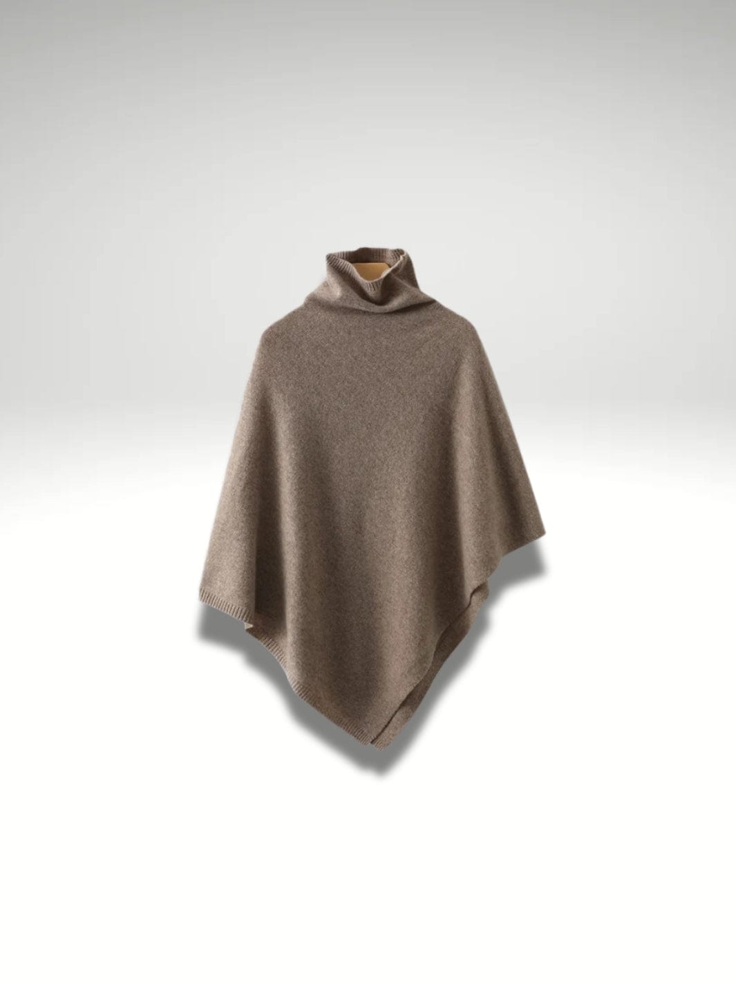 Poncho femme laine Marron camel