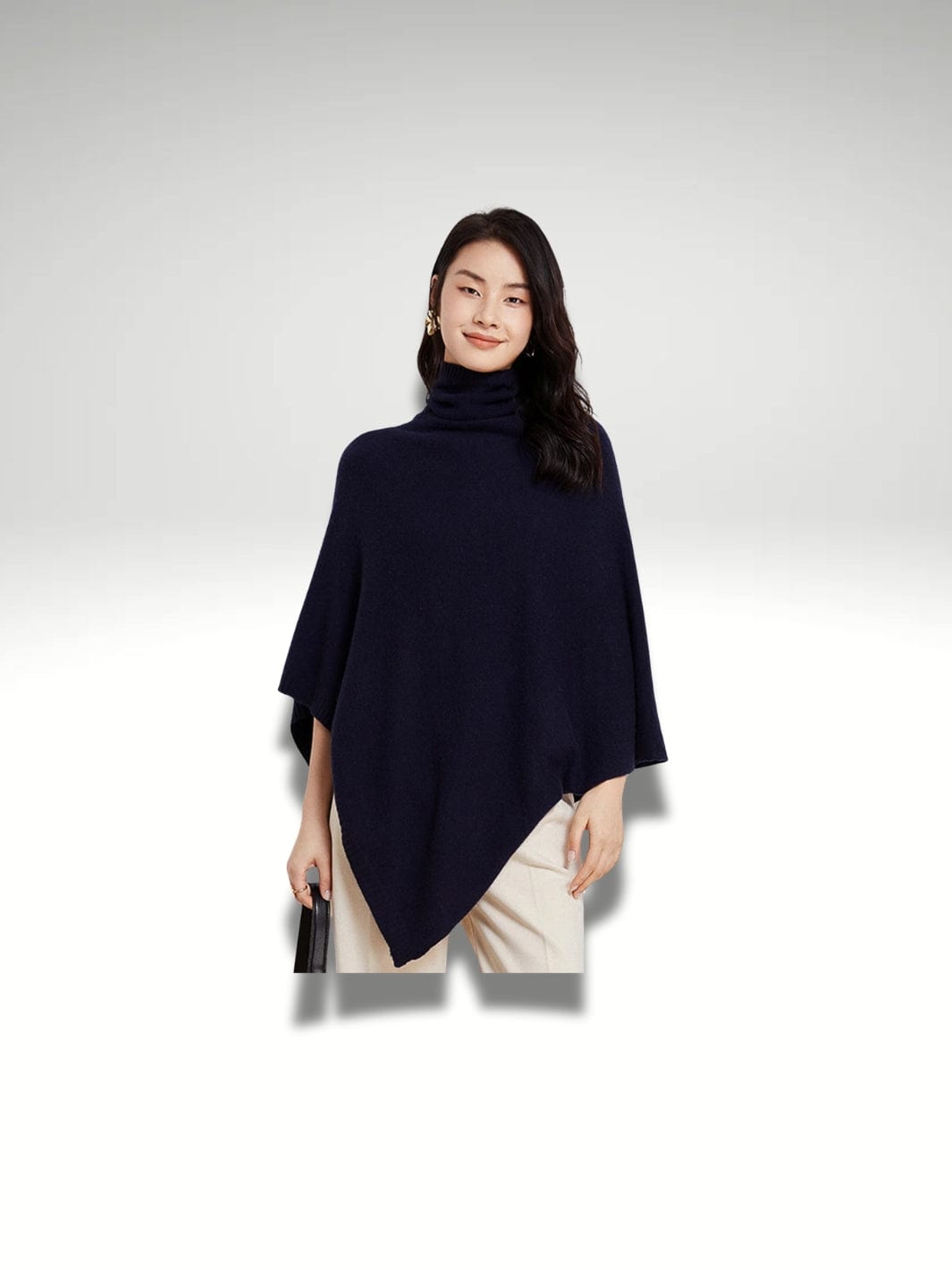 Poncho femme laine Marron camel
