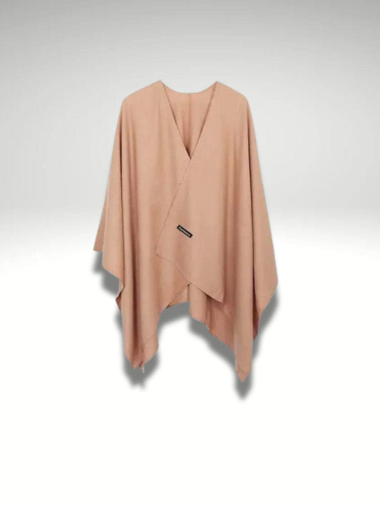 Poncho Plaid | Beige imitation cachemire Beige