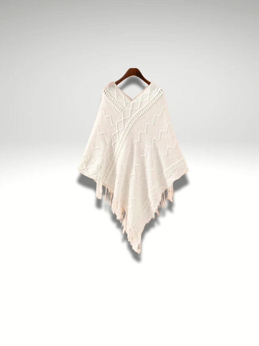 Poncho Plaid | Blanc Blanc