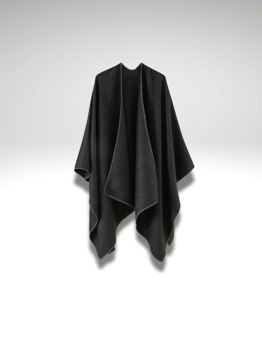 plaid poncho microfibre