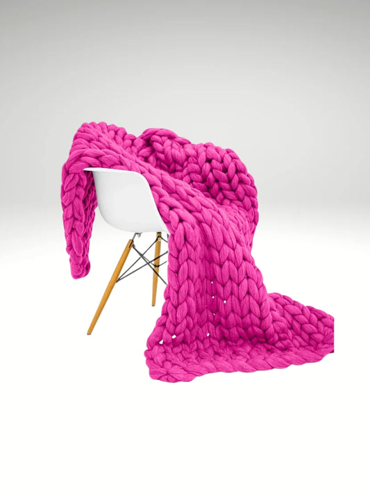 Maxi plaid tricot avec grosse maille