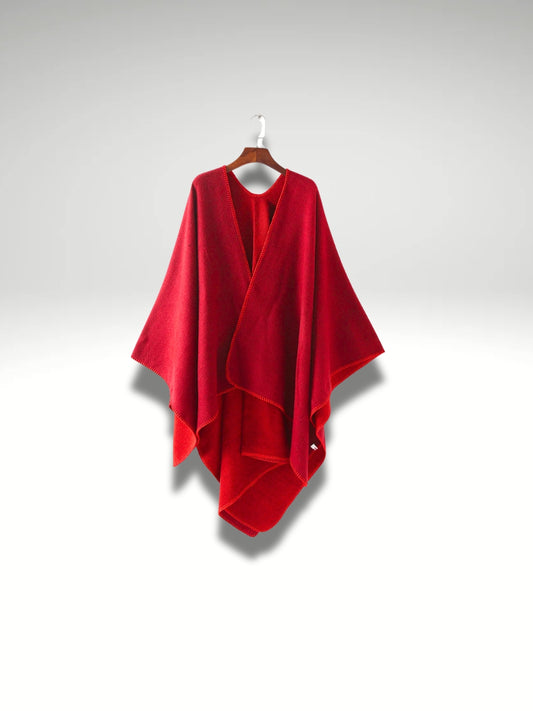 Poncho Plaid rouge vif